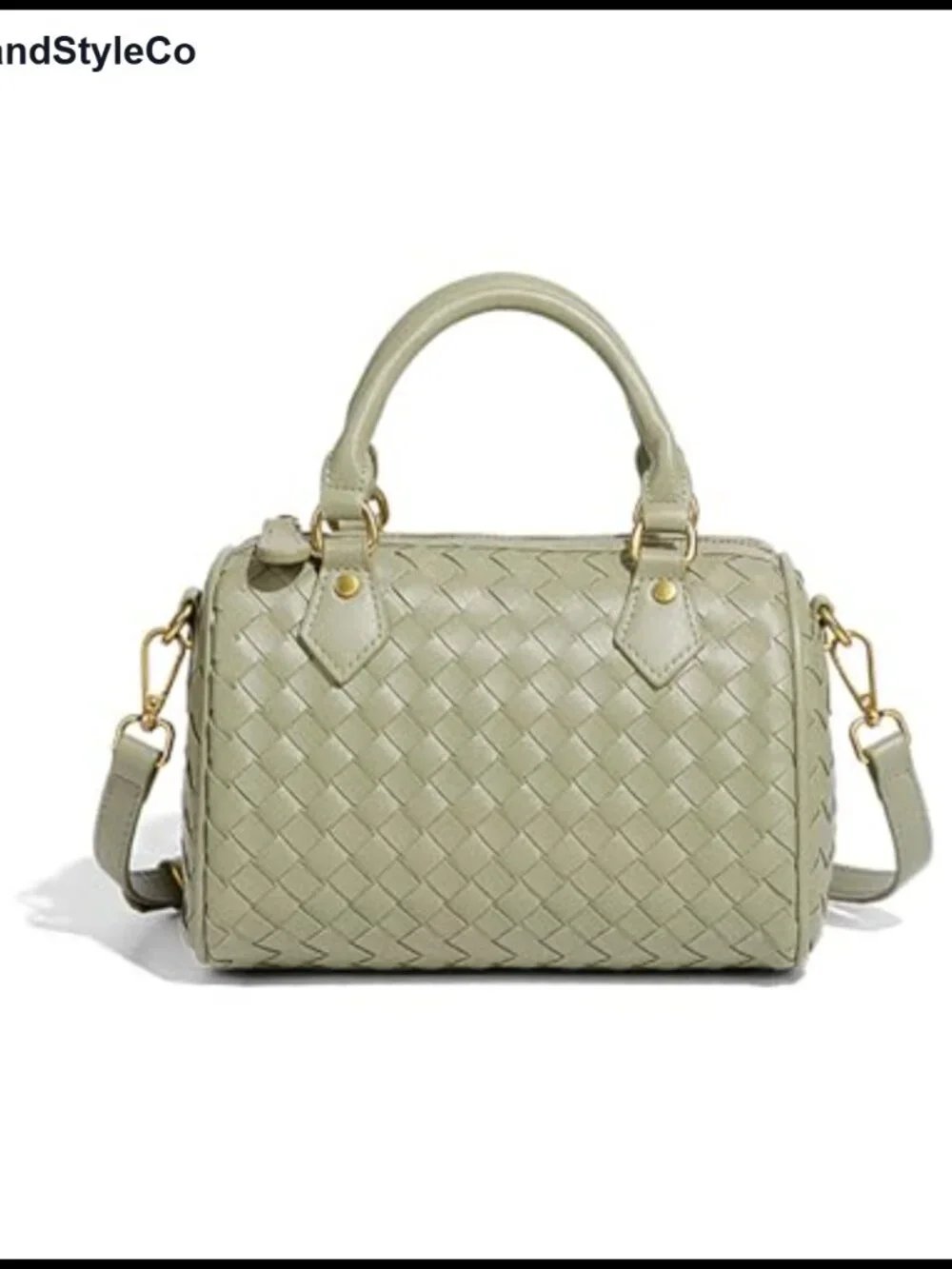 Woven Small Leather Satchel Crossbody Bag Top Handle Purse